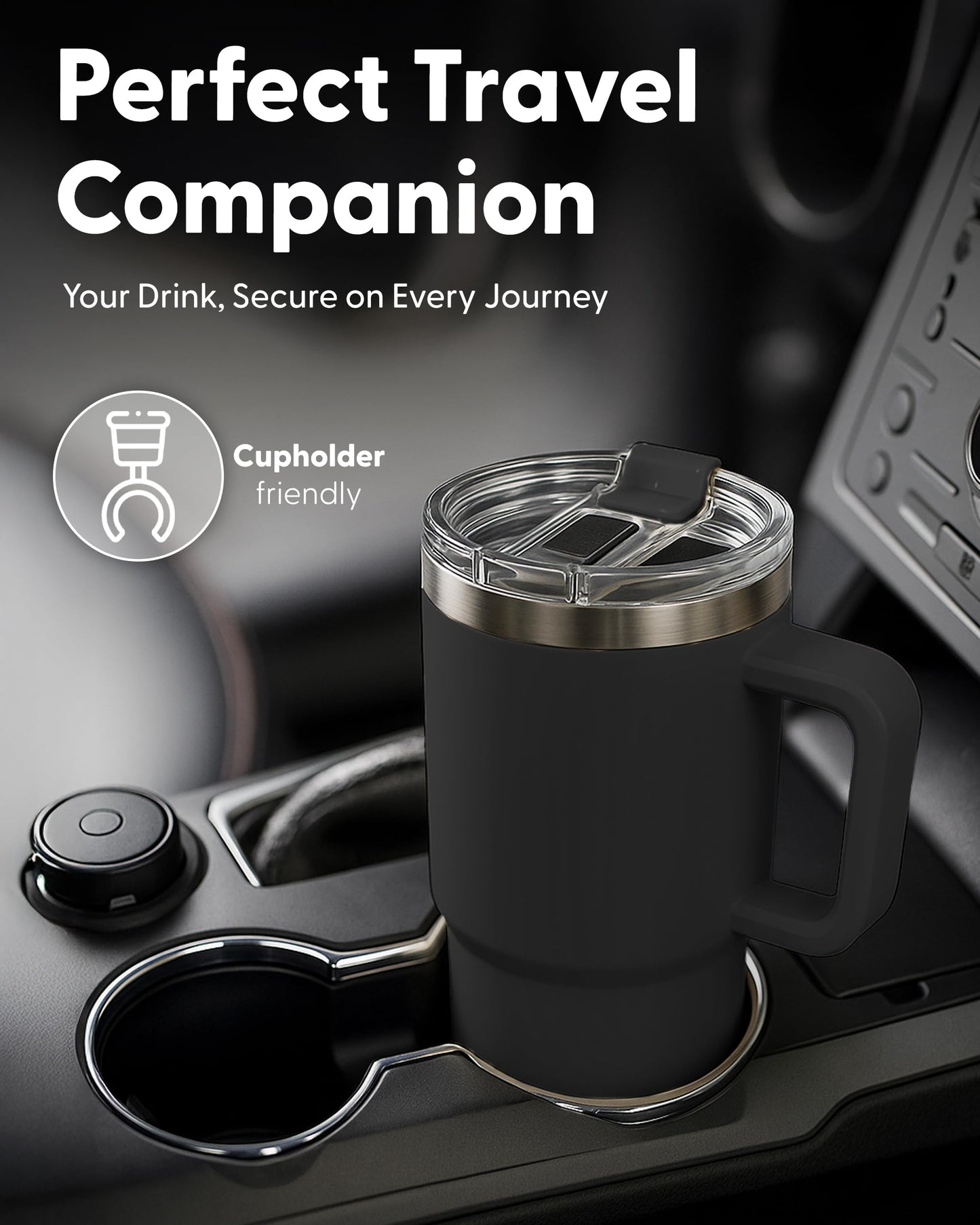 Keplin 40 oz / 1200 ml Insulated Travel Tumbler – Double Wall Stainless Steel Cup with Leak-Proof Lid, Thermal Flask Keeps Drinks Hot & Cold, Dishwasher Safe, Fits Car Cup Holders - Cream White