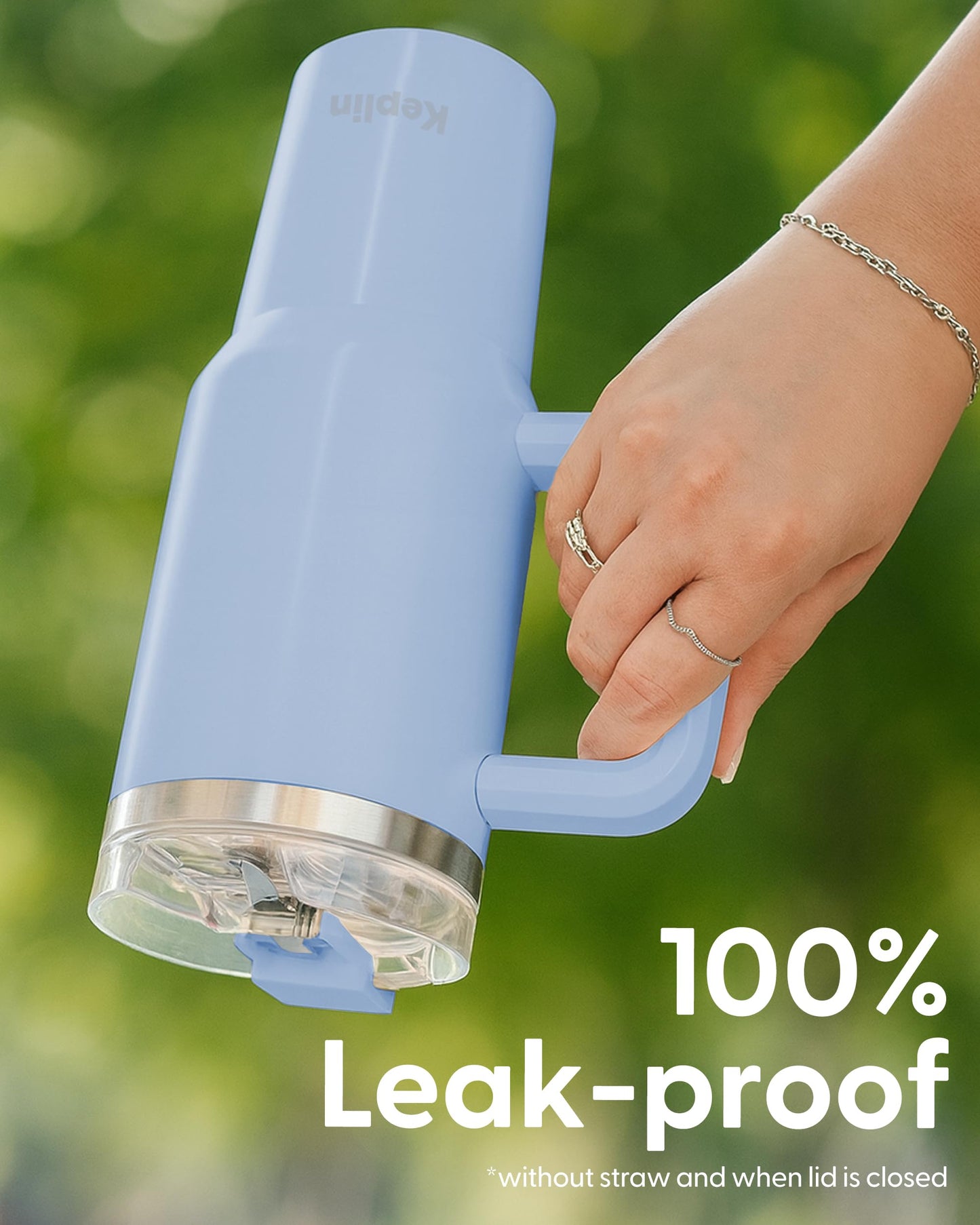 Keplin 40 oz / 1200 ml Insulated Travel Tumbler – Double Wall Stainless Steel Cup with Leak-Proof Lid, Thermal Flask Keeps Drinks Hot & Cold, Dishwasher Safe, Fits Car Cup Holders - Cream White