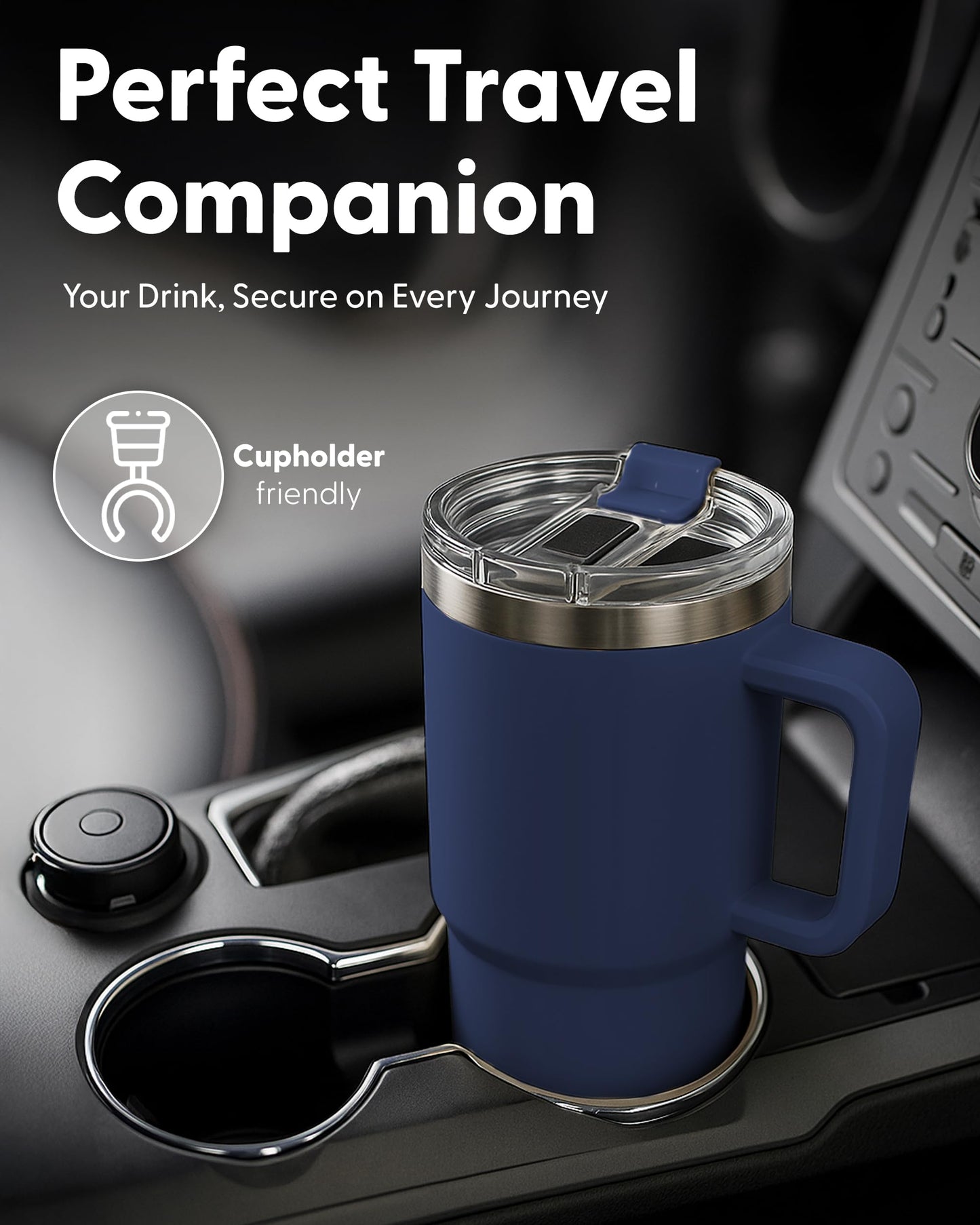 Keplin 40 oz / 1200 ml Insulated Travel Tumbler – Double Wall Stainless Steel Cup with Leak-Proof Lid, Thermal Flask Keeps Drinks Hot & Cold, Dishwasher Safe, Fits Car Cup Holders - Cream White