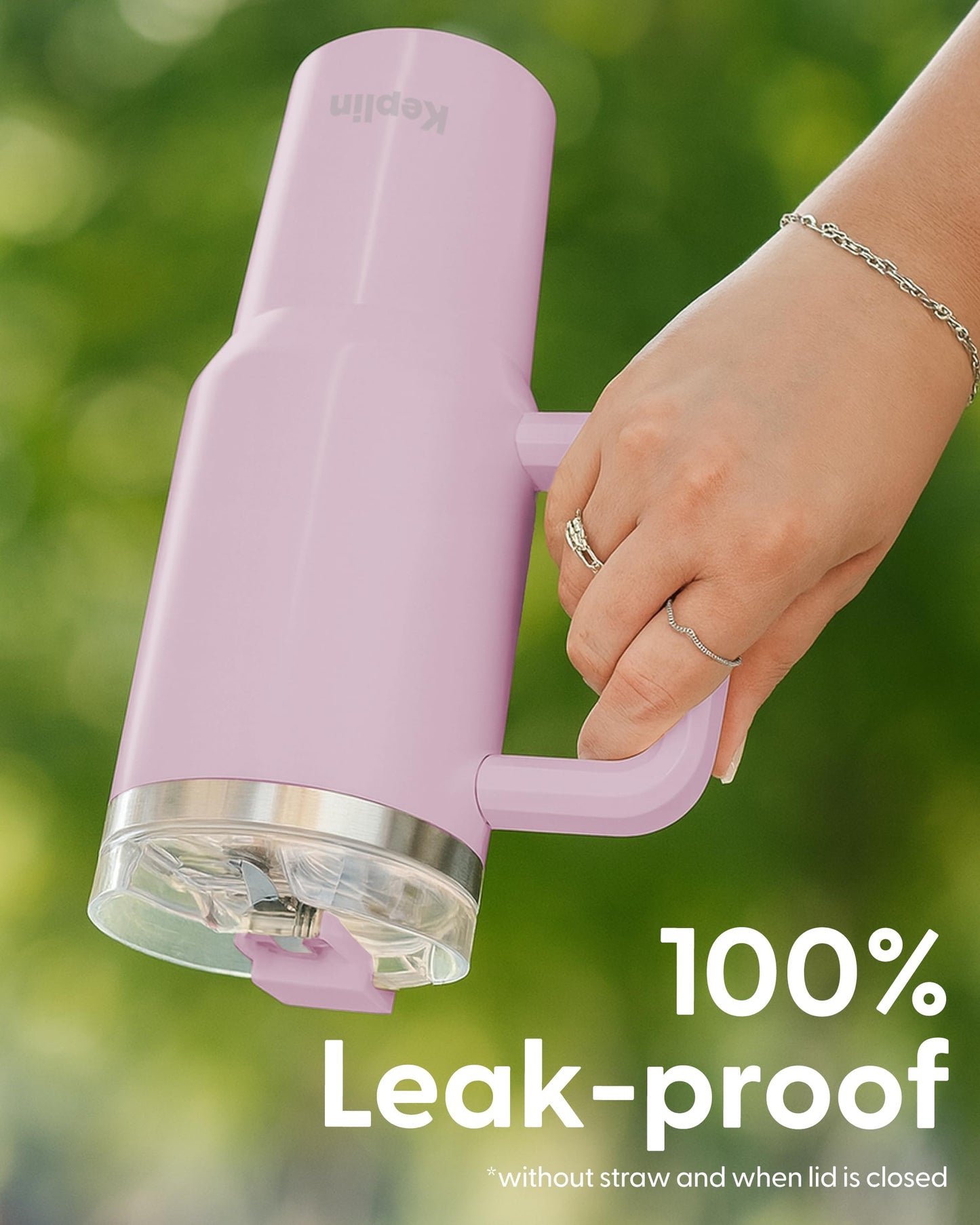 Keplin 40 oz / 1200 ml Insulated Travel Tumbler – Double Wall Stainless Steel Cup with Leak-Proof Lid, Thermal Flask Keeps Drinks Hot & Cold, Dishwasher Safe, Fits Car Cup Holders - Cream White