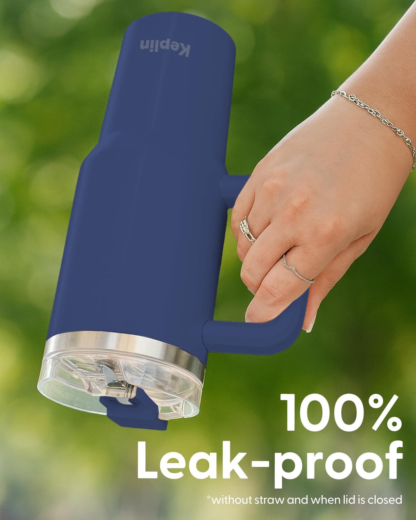 Keplin 40 oz / 1200 ml Insulated Travel Tumbler – Double Wall Stainless Steel Cup with Leak-Proof Lid, Thermal Flask Keeps Drinks Hot & Cold, Dishwasher Safe, Fits Car Cup Holders - Cream White