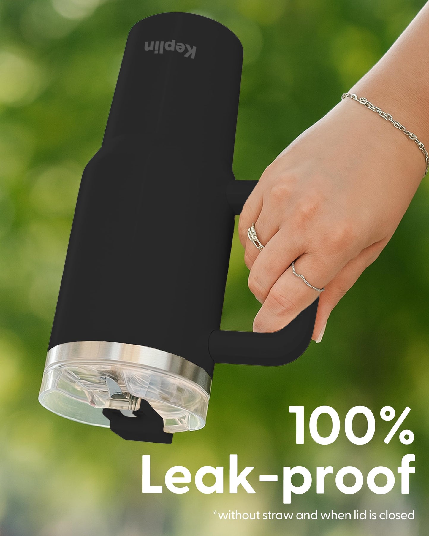 Keplin 40 oz / 1200 ml Insulated Travel Tumbler – Double Wall Stainless Steel Cup with Leak-Proof Lid, Thermal Flask Keeps Drinks Hot & Cold, Dishwasher Safe, Fits Car Cup Holders - Cream White