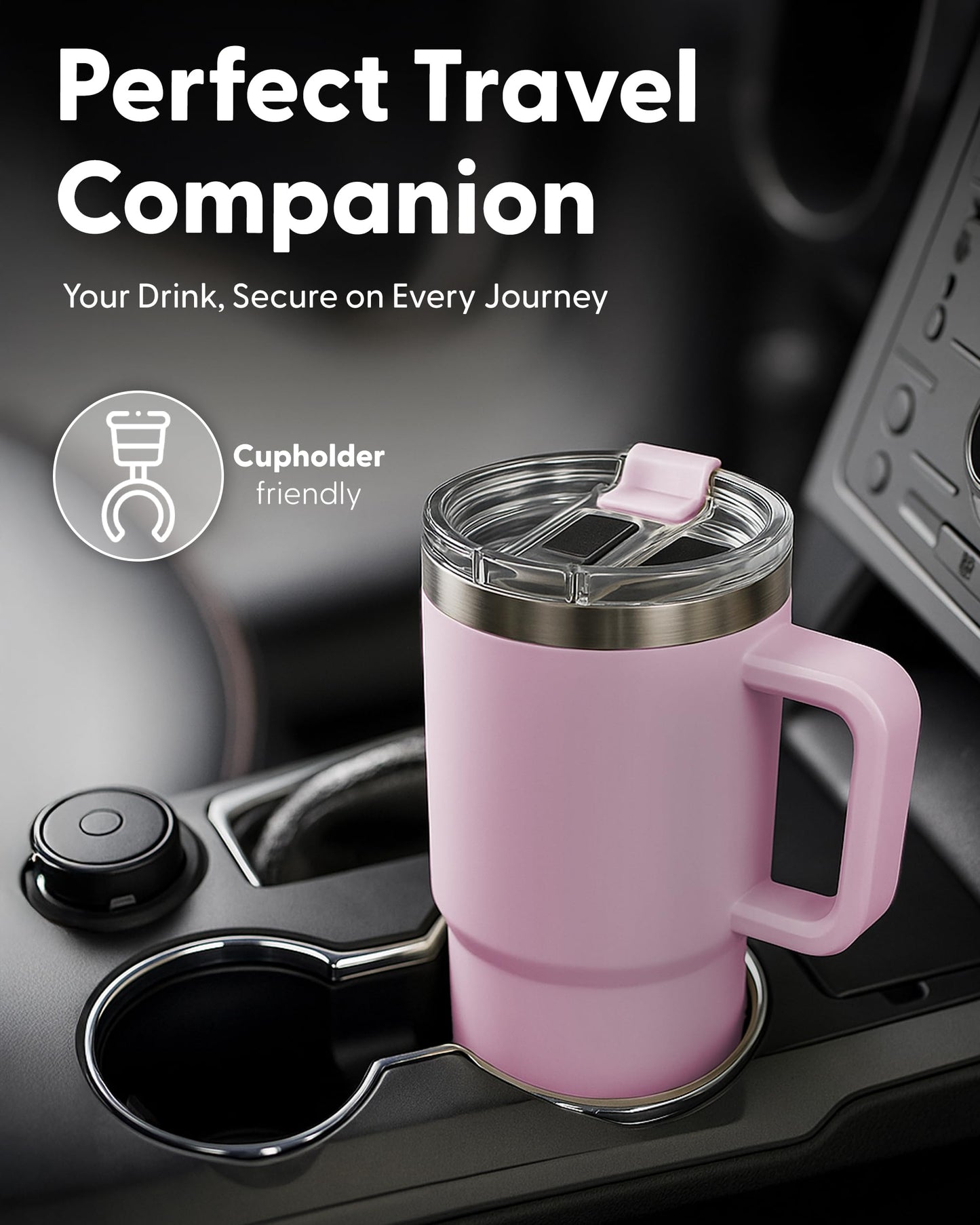 Keplin 40 oz / 1200 ml Insulated Travel Tumbler – Double Wall Stainless Steel Cup with Leak-Proof Lid, Thermal Flask Keeps Drinks Hot & Cold, Dishwasher Safe, Fits Car Cup Holders - Cream White